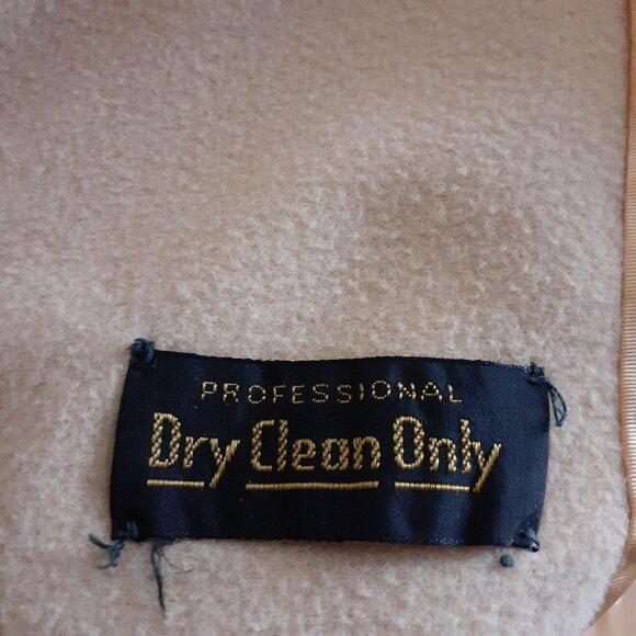 Vintage Mid Century Double Breasted Coat Beige Pea Coat Style USA Union Made L - Picture 12 of 12